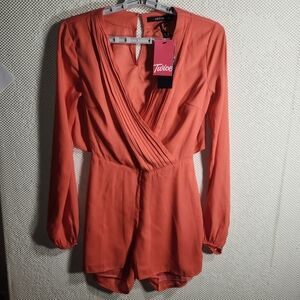 ARK & CO Women's Orange Jumpsuit athleisure casual